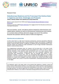 State-Business Relations and the Financing of the Welfare State in Argentina and Chile: Challenges and Prospects (Research Note)